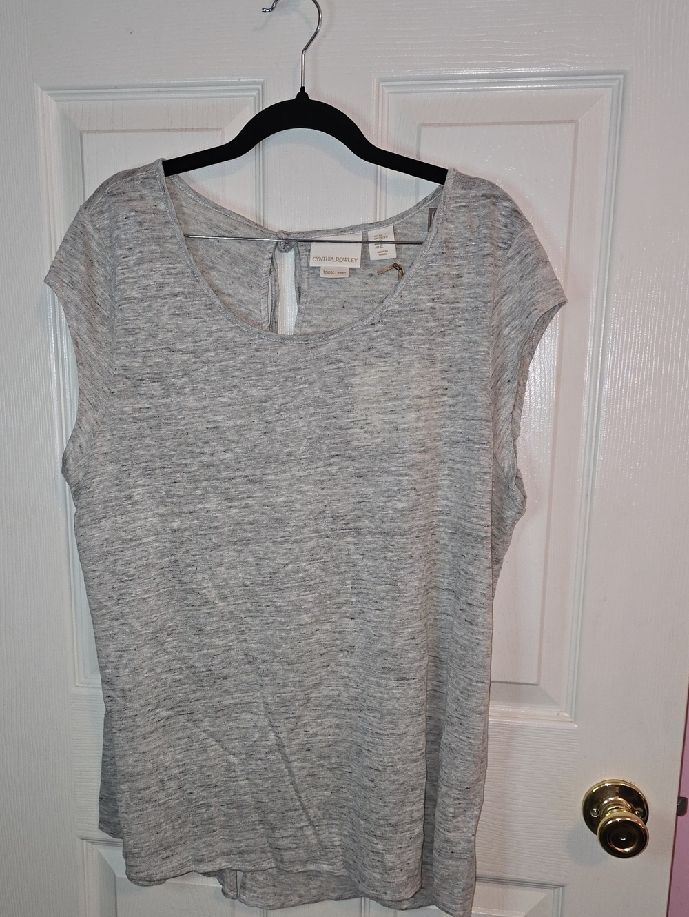 Cynthia Rowley Light Heather Gray Scoop Neck Tank